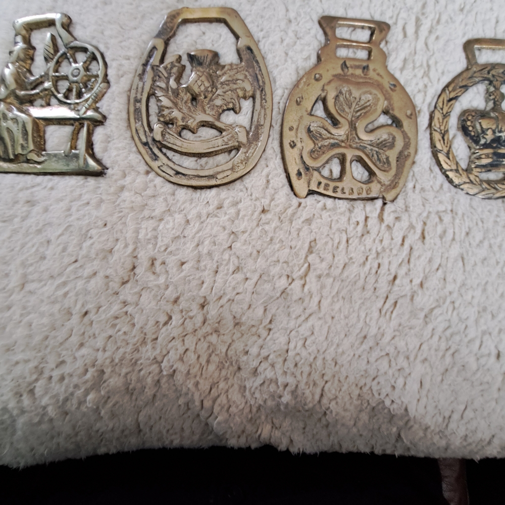 Set of Four Gold Decorative Brass Ornaments
